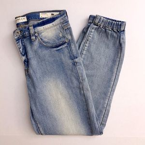 Light Wash Low Rise Denim Joggers!